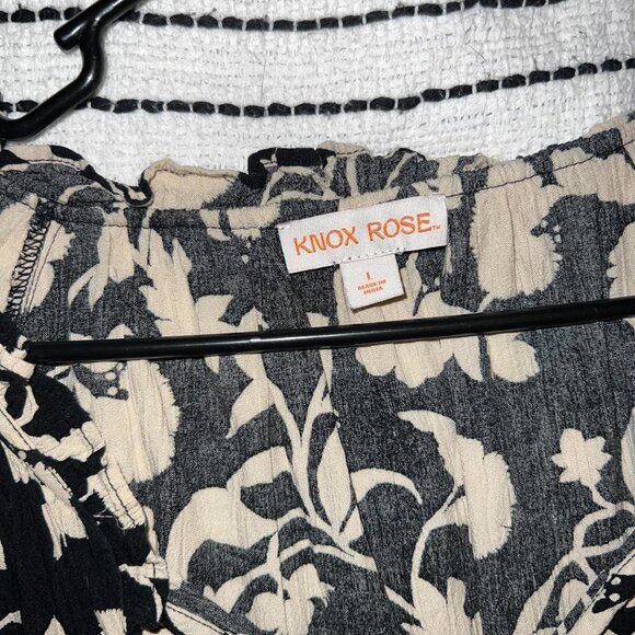 Knox Rose Boho Floral Peasant Shirt, large - Picture 3 of 4